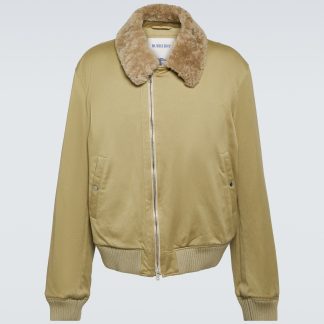 acquistare il lusso Burberry Giacca in cotone bordata di shearling in beige