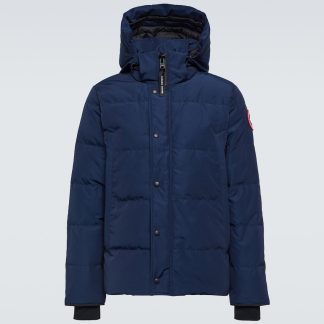 acquistare il lusso Canada Goose Parka Wyndham in piuma d'oca blu