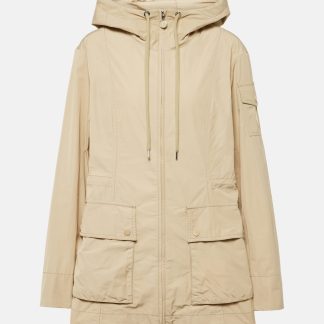 acquistare il lusso Moncler Parka Leandro in popeline tecnico beige