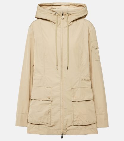 acquistare il lusso Moncler Parka Leandro in popeline tecnico beige