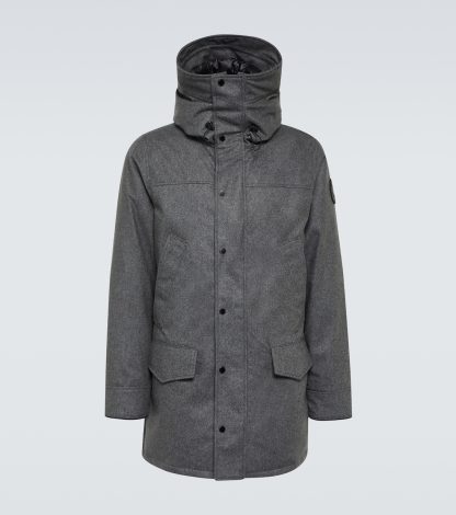 designer a basso costo Canada Goose Parka Langford in misto lana di colore grigio