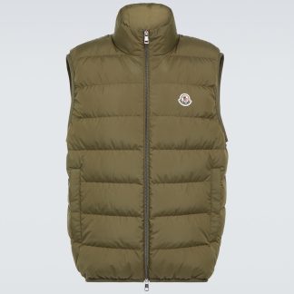 designer a basso costo Moncler Gilet in piuma d'oca verde