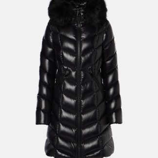 designer a basso costo Moncler Piumino Fulmarus in nero con bordo in shearling