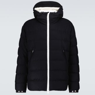 designer all'ingrosso Moncler Giacca Vabb in lana e piumino blu