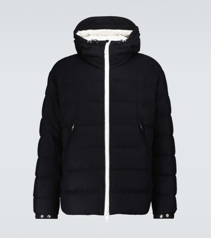 designer all'ingrosso Moncler Giacca Vabb in lana e piumino blu