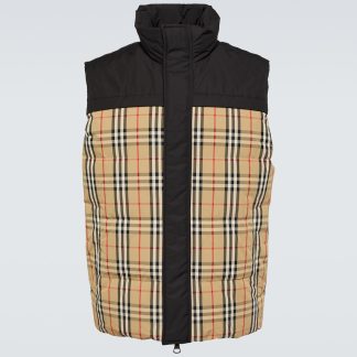 designer contraffatto Burberry Gilet reversibile in piuma d'oca Burberry Check multicolore