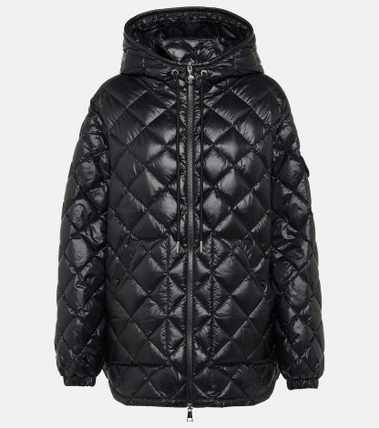 designer contraffatto Moncler Piumino con logo in nero