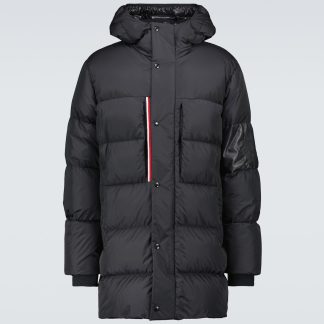 designer contraffatto Moncler Piumino lungo Marceau in blu