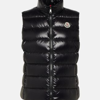 designer di alta qualità Moncler Gilet Ghany in piuma d'oca nero