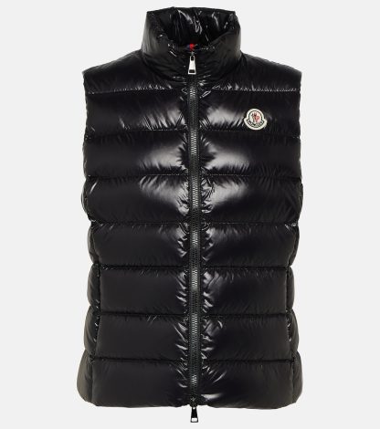 designer di alta qualità Moncler Gilet Ghany in piuma d'oca nero