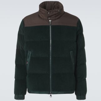 designer di alta qualità Moncler Piumino Ciampac in velluto di cotone verde