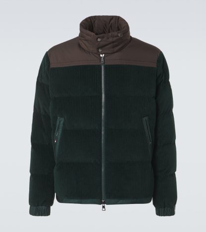 designer di alta qualità Moncler Piumino Ciampac in velluto di cotone verde