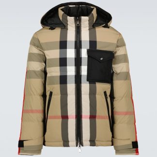 designer di moda Burberry Piumino reversibile Burberry Check in beige