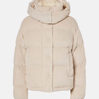 designer di moda Moncler Piumino Daos in velluto a coste bianco