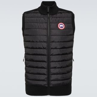 designer di vendita calda Canada Goose Gilet in lana con pannelli in piuma d'oca HyBridge nero