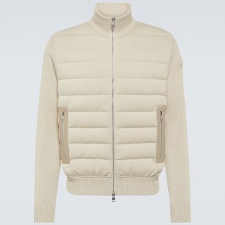 designer di vendita calda Moncler Cardigan in cotone bordato in pelle