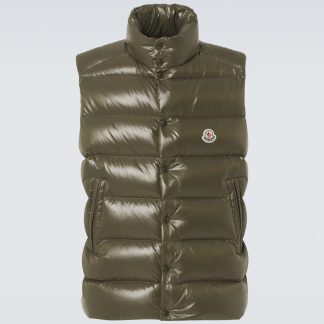 lusso all'ingrosso Moncler Gilet Tibb in piuma d'oca verde