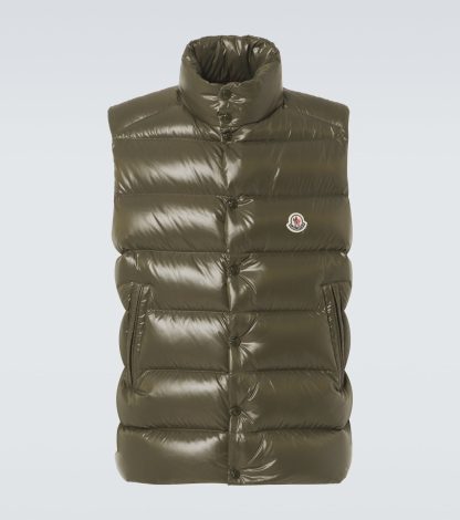 lusso all'ingrosso Moncler Gilet Tibb in piuma d'oca verde