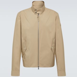 lusso di alta qualità Moncler Giacca Chaberton bordata in pelle beige