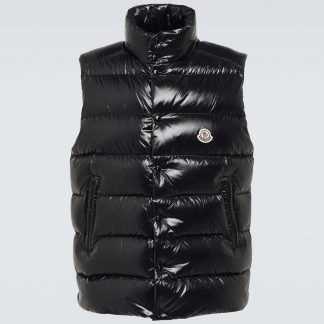 lusso di alta qualità Moncler Gilet con logo Tibb in nero