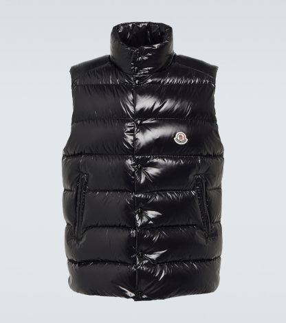 lusso di alta qualità Moncler Gilet con logo Tibb in nero