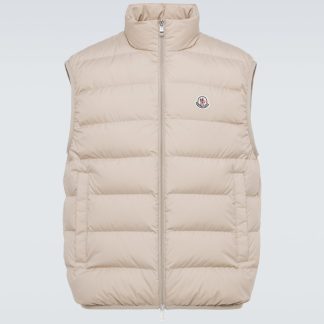 lusso di alta qualità Moncler Gilet in piuma d'oca Contrin in beige