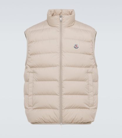 lusso di alta qualità Moncler Gilet in piuma d'oca Contrin in beige