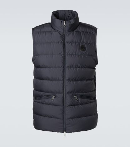 lusso di alta qualità Moncler Gilet in piuma d'oca Treompan in blu