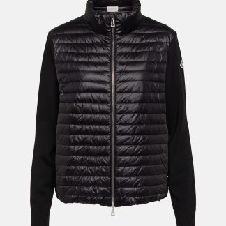 lusso economico Moncler Cardigan imbottito in piuma d'oca in nero