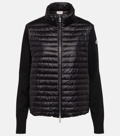 lusso economico Moncler Cardigan imbottito in piuma d'oca in nero