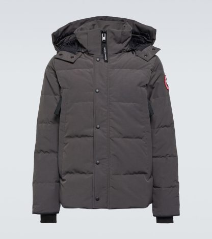 lusso falso Canada Goose Parka Wyndham in piuma d'oca grigio