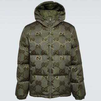 lusso falso Gucci Piumino Jumbo GG in tela verde