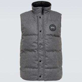 replica designer Canada Goose Gilet Garson in misto lana di colore grigio