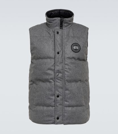 replica designer Canada Goose Gilet Garson in misto lana di colore grigio