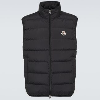 replica designer Moncler Gilet in piuma Contrin nero