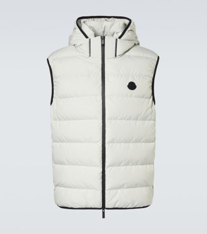 replica designer Moncler Gilet in piuma d'oca Valmasque grigio