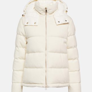 replica designer Moncler Piumino Arimi in lana e cashmere bianco