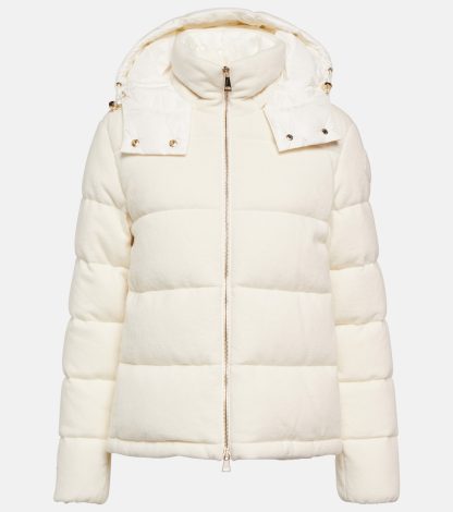 replica designer Moncler Piumino Arimi in lana e cashmere bianco