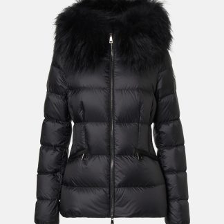 replica designer Moncler Piumino Boed con bordo in montone nero