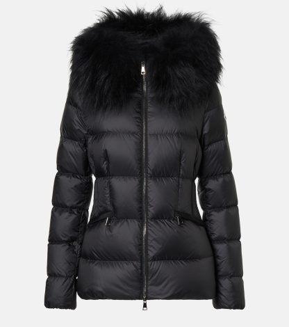 replica designer Moncler Piumino Boed con bordo in montone nero