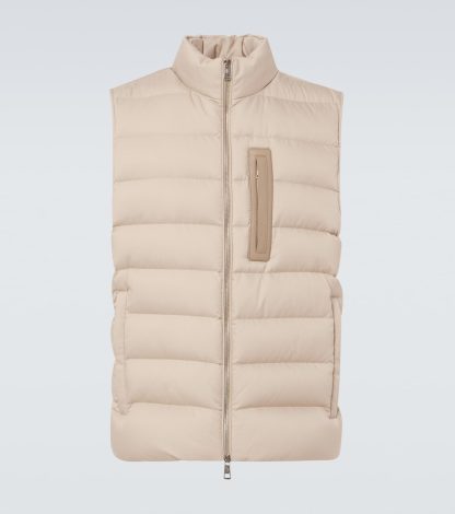 vendita calda di lusso Moncler Gilet in piuma d'oca Giaf in beige